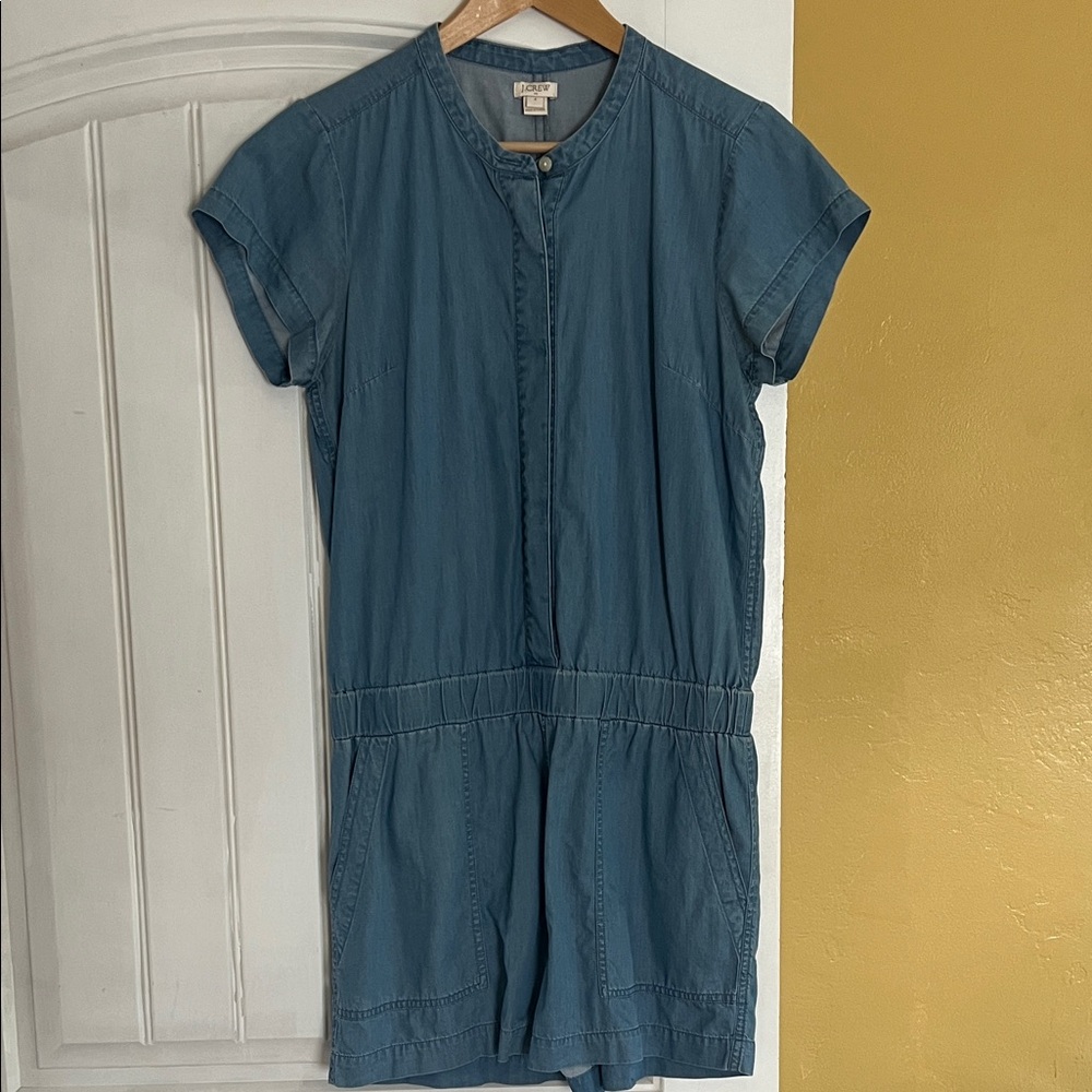 J. Crew Blue Short Sleeve Romper